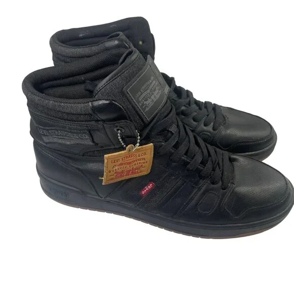 Levi's Mens 520 BB Hi FM Fashion Black Hightop Sneaker Shoe Size 12 - Picture 2 of 8